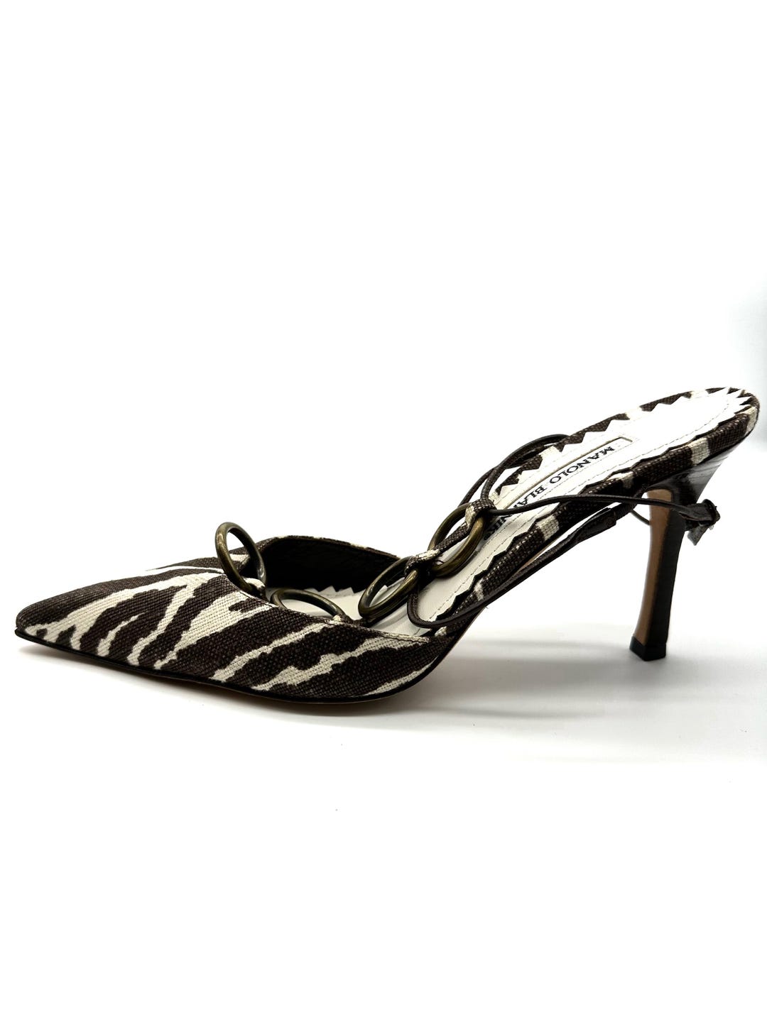 Manolo Blahnik Size EU38.5 Rare Vintage Zebra Print Brown Manolo Blahnik Size EU38.5 Rare Vintage Zebra Print Brown