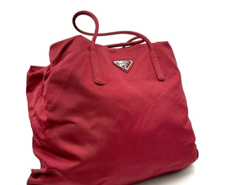 Bolso tote Prada Tessuto City en color rojo
