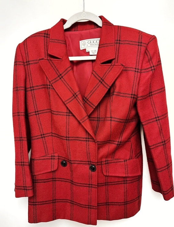 Gucci vintage patterned red and black blazer