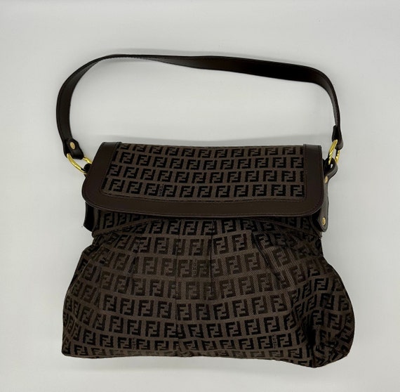 Fendi Vintage Zucca Flap Shoulder Bag