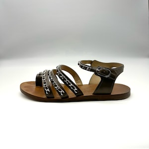 Chanel Size EU39.5/9 Vintage Chain Gladiator Sandals
