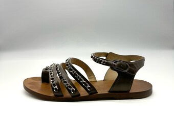 Chanel Size EU39.5/9 Vintage Chain Gladiator Sandals