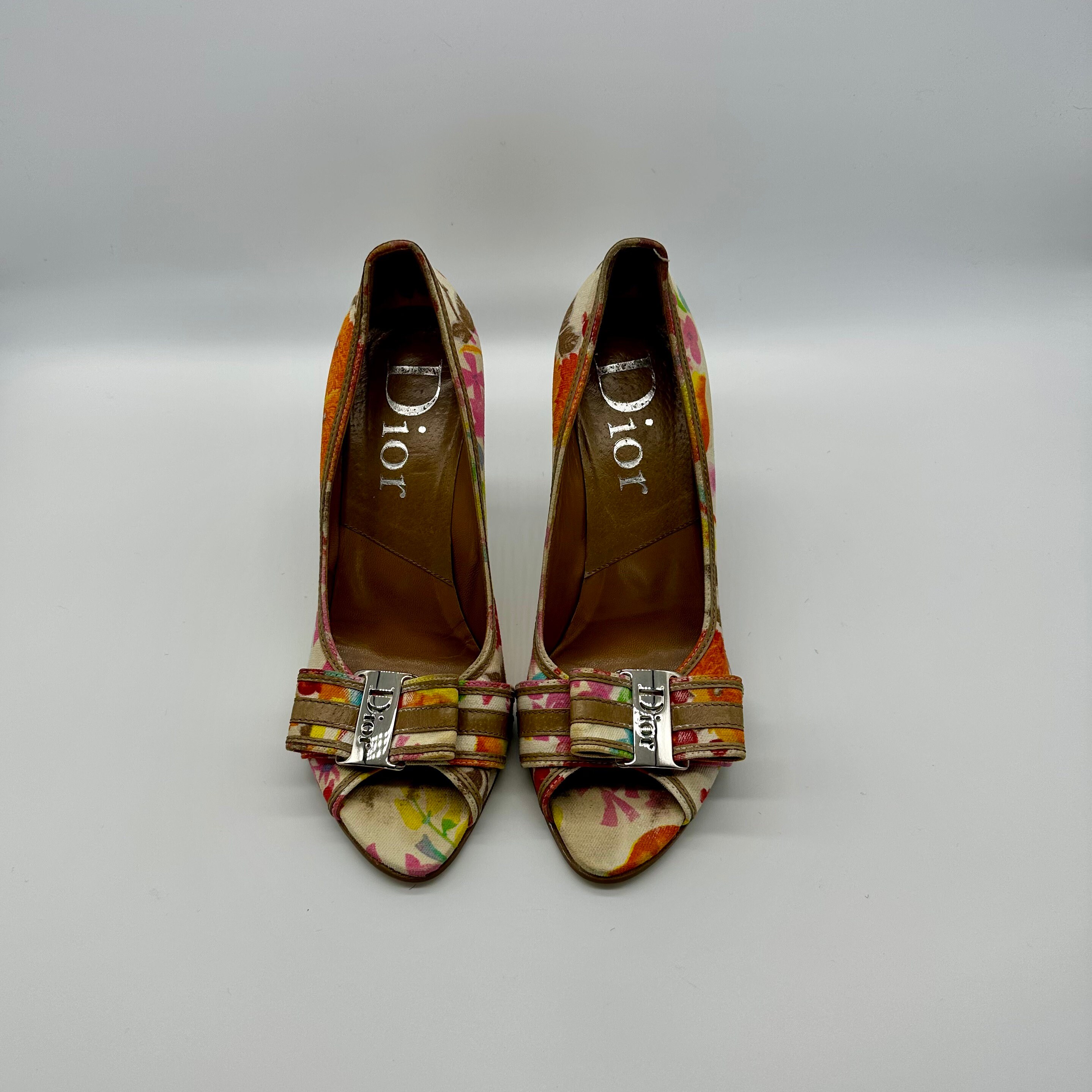Christian Dior Size EU37/7 Vintage Multicolor Floral Print Fabric
