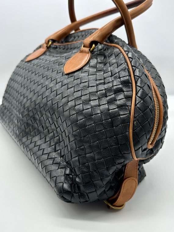 Bottega Veneta Vintage intrecciato weave Black shoulder bag