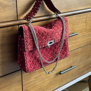Valentino Garavani Women's Red Python Rockstud Long Clutch Bag