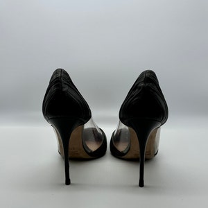 Valentino Size EU37.5/7.5 Vintage Black Leather Pump Heels Black image 6