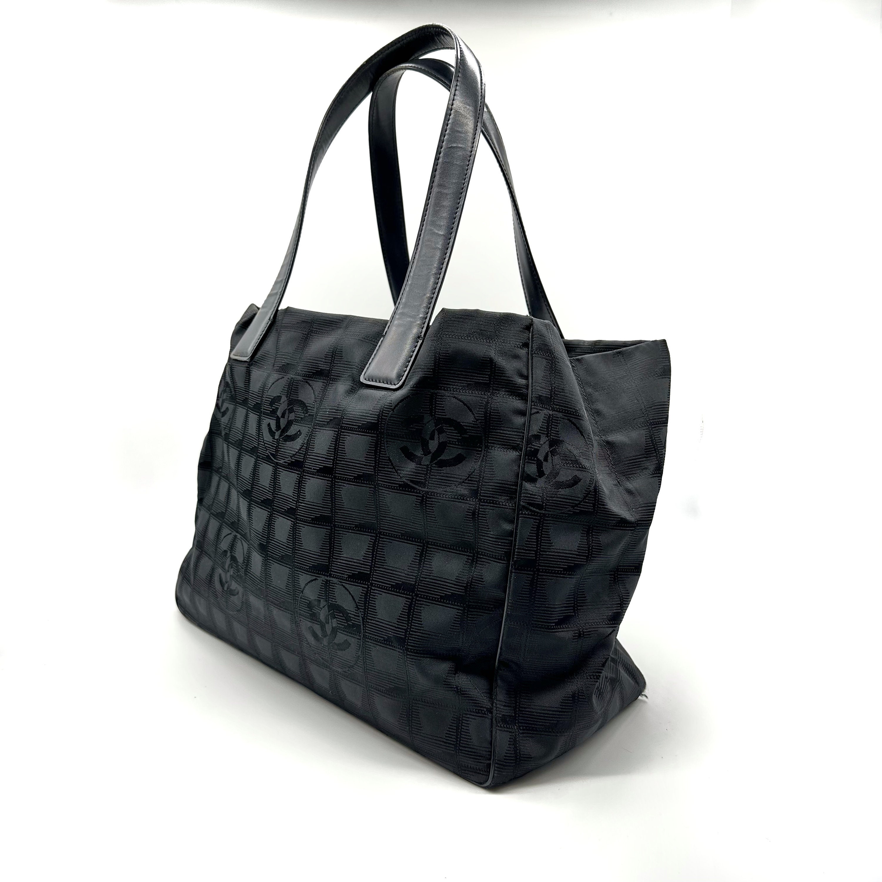 CHANEL Travel Line Black Shoulder Tote Bag