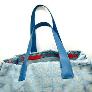 Authentic Chanel Travel Line Double Chain Flap Shoulder Bag Beige