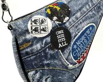 Christian Dior vintage 2001 mini Saddle  speedway denim bag by John Galliano