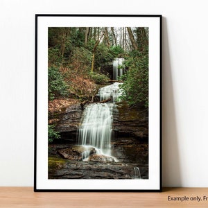 DeSoto Falls Print, Triple Waterfall, North Georgia Photography, Waterfall Photo, Nature Photo, Travel Photo, Hiking, Wall Art