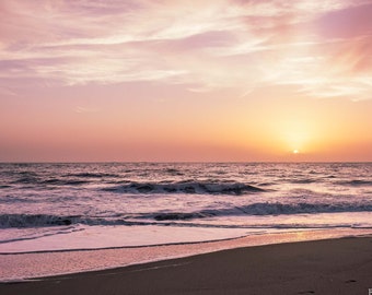 Tybee Island Sunrise, Sunrise Photo, Tybee Island, Pink Sky, Beach Photography, Beach Decor, Coastal Art, Wall Art, Home Decor,  Metal Print