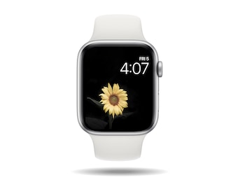Pale Sunflower Watch Wallpaper, Digital Download, Flower Photo Art, Floral Watch Face, Minimalist Apple Watch Wallpaper