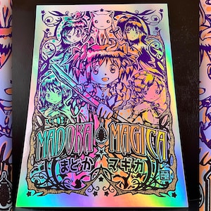 Magical Girl hand made holographic screen print
