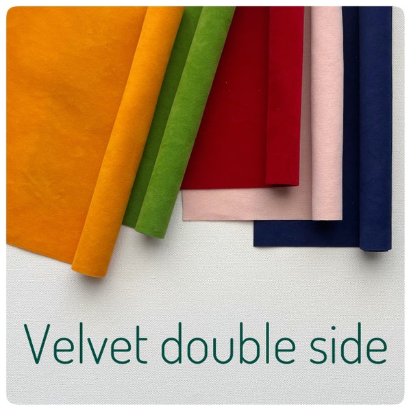 Double Side Velvet Fabric. Solid color velvet. DIY Decoration Craft Project. Sheets 33x20cm.
