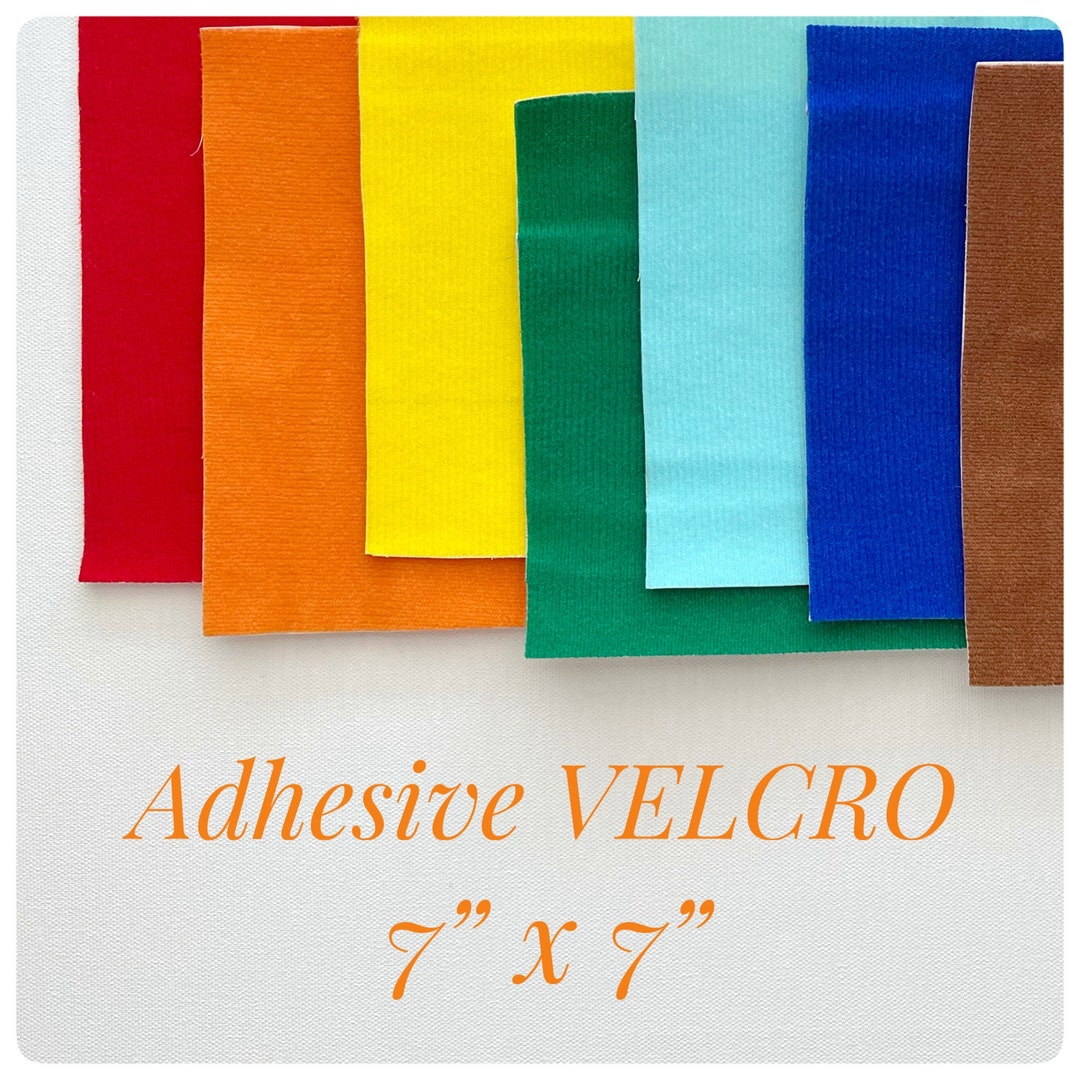 Adhesive Velcro Fabric. 100 Polyester. Loop Fabric. Sheet Size 7x7 In
