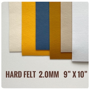 Korean Hard Felt Sheet 9x10 in - 2.0mm Thick Polyester Craft Fabric
