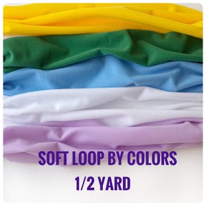 Soft loop fastener fabric. Sewing doll materials. 100% polyester. Sheet size 60x18 in.