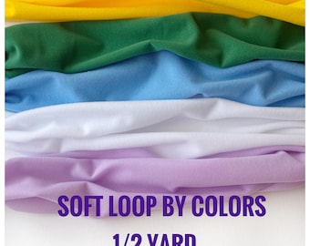 Soft loop fastener fabric. Sewing doll materials. 100% polyester. Sheet size 60x18 in.