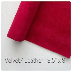 Red Velvet Synthetic Leather Sheet: DIY Craft Project (9.5&quot;x9&quot;)