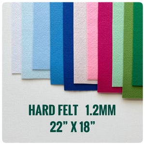 Feutre coréen dur : 1,2 mm d'épaisseur, 22 x 18 po. Tissu artisanal