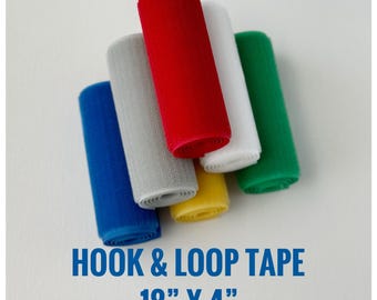Sew-On Hook and Loop Tape: 18" x 4" Polyester Fastener