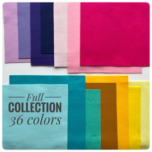 Full Collection soft felt. Craft Felt 1.0mm // (11&quot;x8&quot;). 36 colors. Soft Korean felt. Shinwon felt. Royal 10 brand.