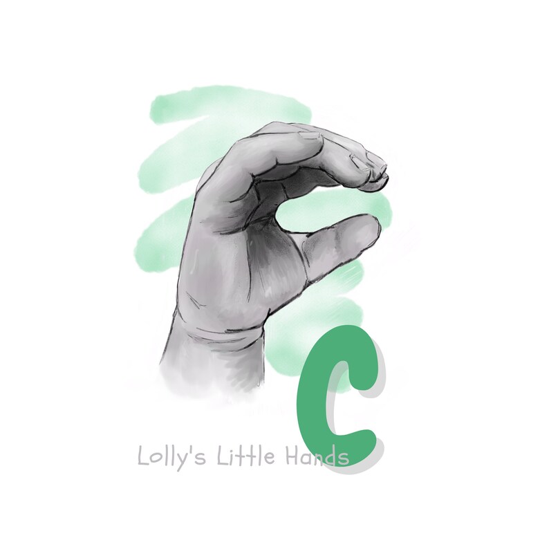 ABC Letter ASL Sign Language ABC Digital Print Printable Wall Art ...