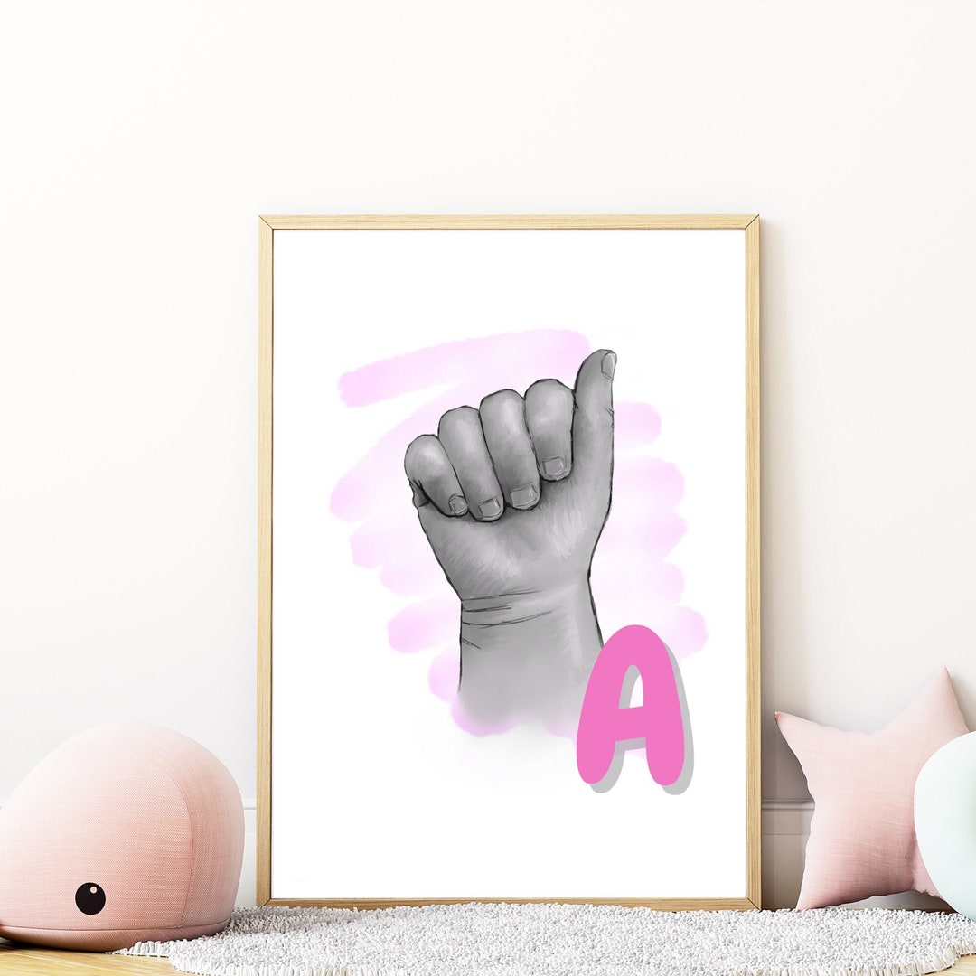 Letter A ASL Sign Language A Digital Print Printable - Etsy