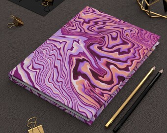 Suminagashi Hardcover Journal: Abstract Marbled Art Notebook