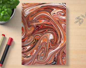 Swirly Hardcover Journal: Abstract Marble Art Notebook