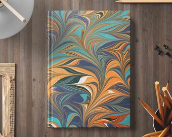 Marble Pattern Hardcover Journal: Abstract Art Diary