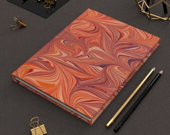 Marbled Hardcover Journal: "Good Mood" Abstract Art Notebook