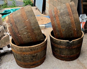 Half Whisky Barrel Planter Flower Pot FREE DELIVERY mainland UK