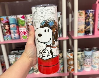 Szklanka Snoopy, 20 uncji, sublimacja, prezenty urodzinowe, prezenty świąteczne, dla miłośników kawy,