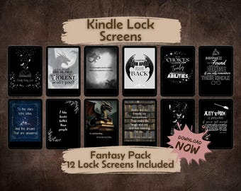 Fantasy Kindle Lock Screen Pack: Harry Potter, ACOTAR, Vierter Flügel Zitate (Digitaler Download)