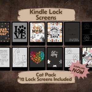 Kindle Lock Screen Cat Wallpaper Pack: Anpassad husdjurskonst (digital nedladdning)