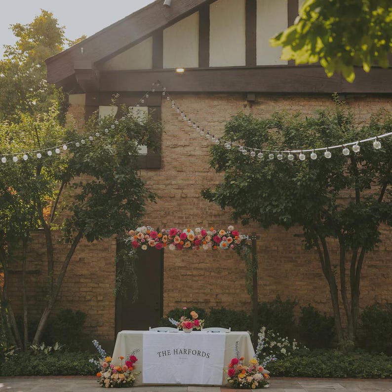 Runner da tavola personalizzato per matrimoni, decorazioni per il tavolo degli sposi, runner da tavola personalizzato per il tavolo degli sposi, decorazioni per il tavolo del matrimonio immagine 2