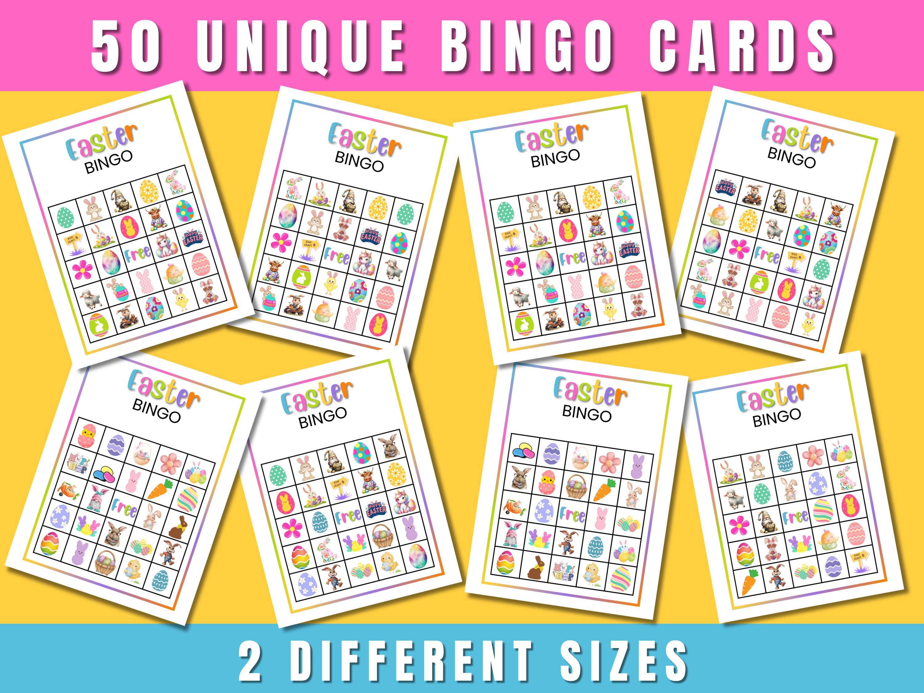Printable Easter Bingo Cards for Classroom or Home - 50 Different Bingo ...