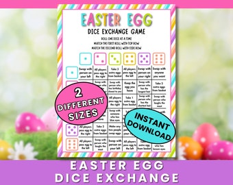 Easter Egg Dice Exchange Game For Kids - Printable Easter Games For Home Or Classroom - Pass The Egg Game - Fun School Activity