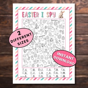 Easter I Spy Game Card For Kids - Printable Easter Activity For School Or Home - Easter Games For Little Kids - PDF Download - Photo Hunt