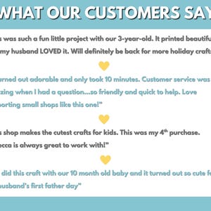 May include: A blue and white background with the text "WHAT OUR CUSTOMERS SAY" in black.  Four customer reviews are displayed in white text with yellow hearts.  The reviews are positive and highlight the quality of the products and customer service.