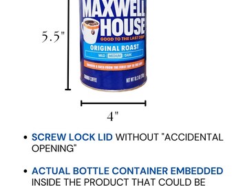 thumbnail image 2 of OGSafeStash MW Coffee Can Diversion Safe - Screw Lock Hidden Stash For Valuables 2 of 4