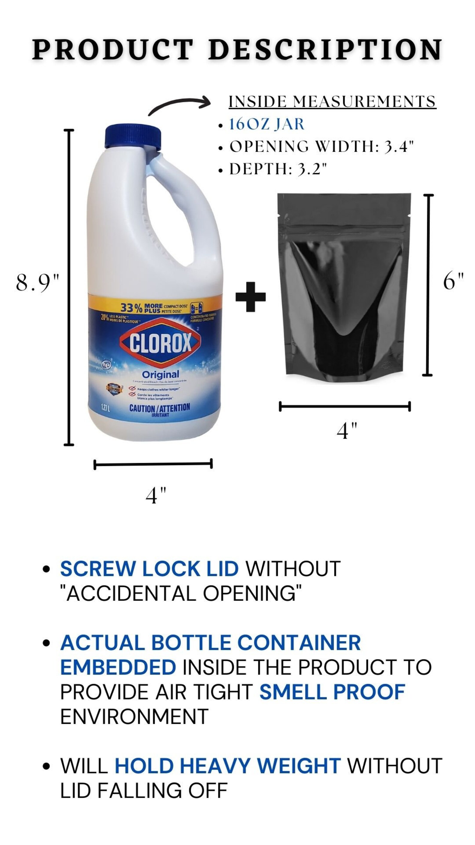 Clorox Large Space Diversion Safe Stash Screw Lock Smell Proof Etsy