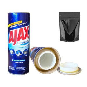 Ajax Diversion Safe Stash Screw Lock Smell-Proof Container + 1 Free Mylar Bag