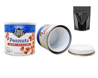 FS Peanuts Diversion Safe Stash Can Screw Lock Smell-Proof Container + 1 Free Mylar Bag