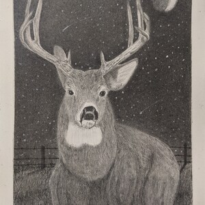 Prison Art Drawing - Deer - Wildlife - Hunter - Lodge - Mural - Outdoors - Pencil