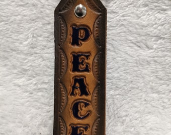 Prison Leather Work - Peace - Keychain - Gift - Art
