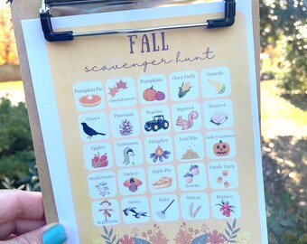 Fall Scavenger Hunt, Family Outdoor Activity (Digital Download PDF for Printing)