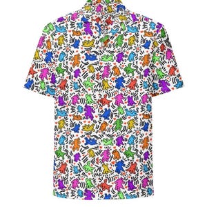 keith haring dress shirt KEITH HARING x H&M Tribe Called Quest Button Down Dress Shirt MENS SMALL  Pop Art