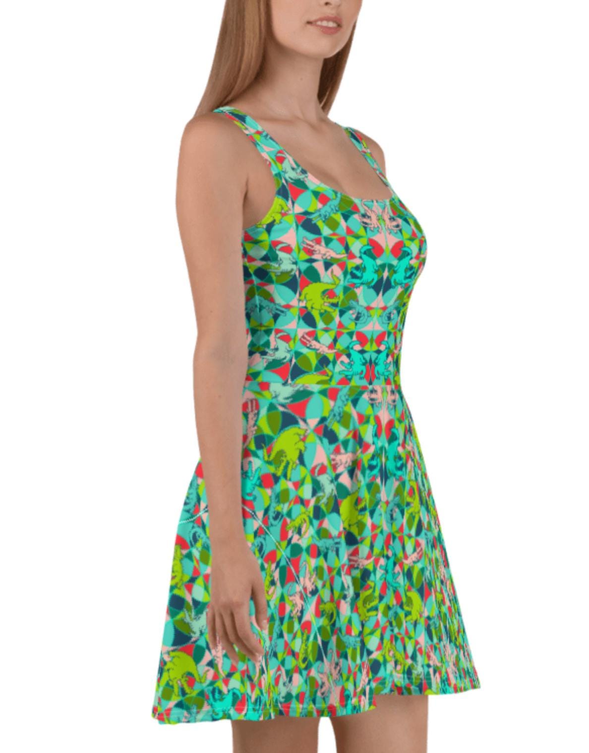green emerald velvet dress Kaleidoscope Scalloped Dress main image 0